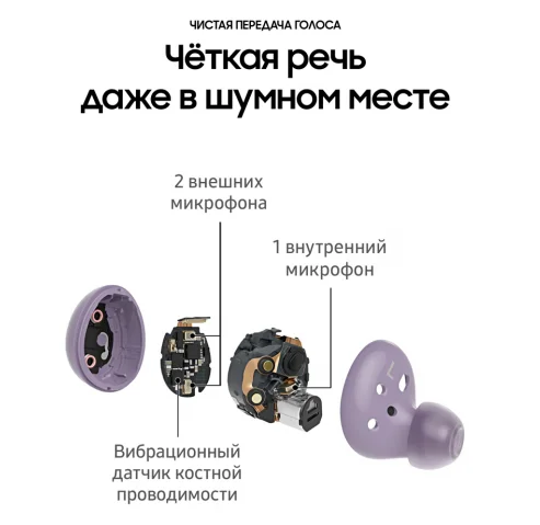 Гарнитура беспроводная Samsung Buds 2 Lavander (R177) Раздельные наушники Samsung купить в Барнауле фото 5