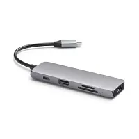 Хаб Satechi Multiport Pro для Macbook с портом USB-C  1 x USB 3.0/SD/microSD x USB-C серый космос Док-станции и хабы купить в Барнауле