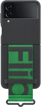 Накладка Samsung Z Flip4 Silicone Cover with Strap черная Накладки оригинальные Samsung купить в Барнауле