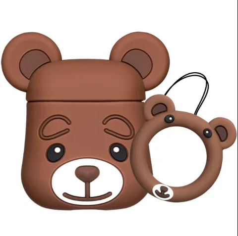 Чехол для AirPods Brown Bear силиконовый коричневый Deppa  Аксессуары для наушников Apple купить в Барнауле