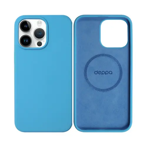 Накладка для Apple iPhone 15 Pro Liquid Silicone Case Pro Magsafe голубая Deppa Накладка Apple iPhone купить в Барнауле фото 3