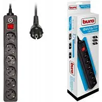 Сетевой фильтр Buro 600SH-3-B 3м (6 розеток) черный Сетевые фильтры купить в Барнауле