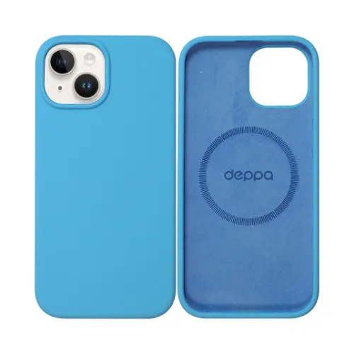 Накладка для Apple iPhone 15 Liquid Silicone Case Pro Magsafe голубая Deppa Накладка Apple iPhone купить в Барнауле фото 3