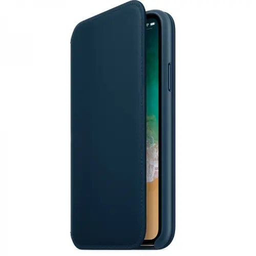 Чехол Apple iPhone X Leather Folio Cosmos Blue (синий) Чехлы оригинальные Apple купить в Барнауле фото 2