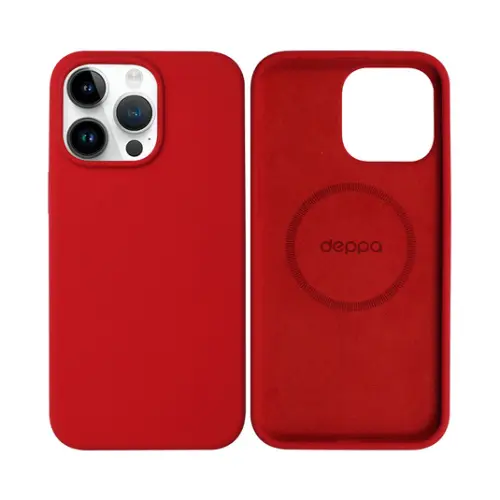 Накладка для Apple iPhone 15 Pro Max Liquid Silicone Case Pro Magsafe красная Deppa Накладка Apple iPhone купить в Барнауле фото 4