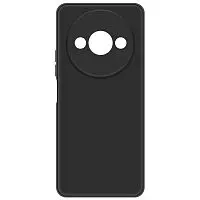 Накладка для Xiaomi Redmi A3/A3x/Poco C61 Sillicone Case с микрофиброй черный Krutoff Накладка Xiaomi купить в Барнауле