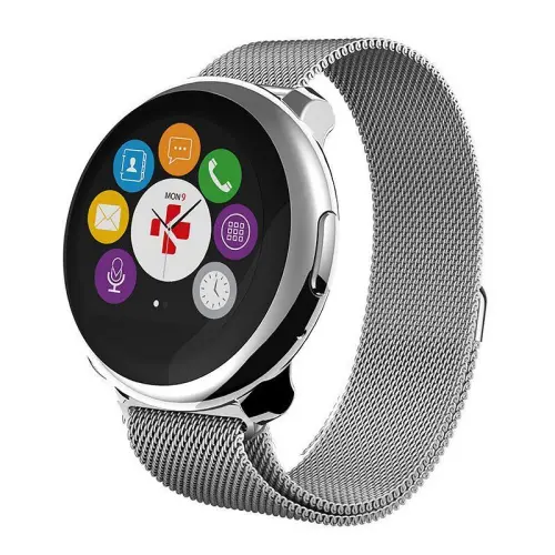 Смарт часы MyKronoz ZeRound Premium Серебро + браслет серебристый и силиконовый ремешок черный Xiaomi купить в Барнауле фото 2