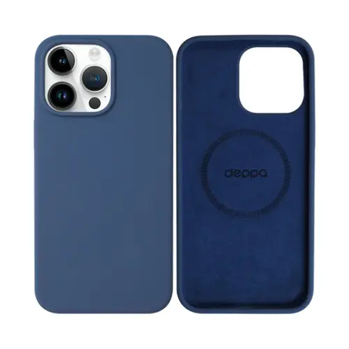 Накладка для Apple iPhone 15 Pro Liquid Silicone Case Pro Magsafe синяя Deppa Накладка Apple iPhone купить в Барнауле фото 3