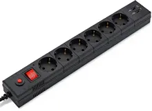 Сетевой фильтр Buro BU-SP1.8_USB_2A-B 1.8м (6 розеток) черный Сетевые фильтры купить в Барнауле
