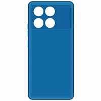 Накладка для Xiaomi 14T Sillicone Case с микрофиброй синий Krutoff Накладка Xiaomi купить в Барнауле