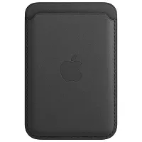 Кардхолдер Apple Leather Wallet with MagSafe для Apple iPhone черный Чехлы брендированные Apple купить в Барнауле
