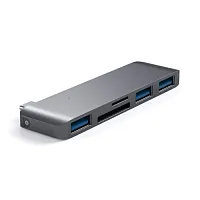Хаб Satechi Type-C USB Hub для Macbook с портом USB-C 3 x USB 3.0/SD/ microSD серый Док-станции и хабы купить в Барнауле