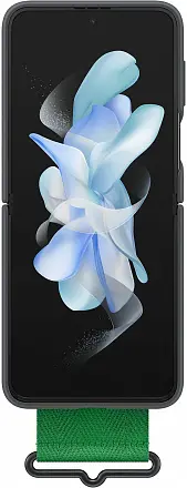 Накладка Samsung Z Flip4 Silicone Cover with Strap черная Накладки оригинальные Samsung купить в Барнауле фото 6
