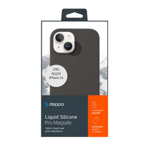 Накладка для Apple iPhone 15 Liquid Silicone Case Pro Magsafe серая Deppa Накладка Apple iPhone купить в Барнауле фото 2