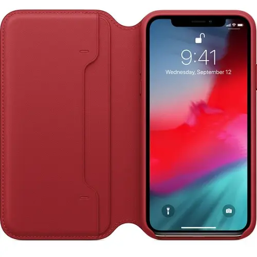 Чехол Apple iPhone X Leather Folio Red (красный) Чехлы оригинальные Apple купить в Барнауле фото 3