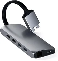 Адаптер Satechi Type-C Dual Multimedia Adapter для MacBook с двумя портами USB-C серый космос Док-станции и хабы купить в Барнауле